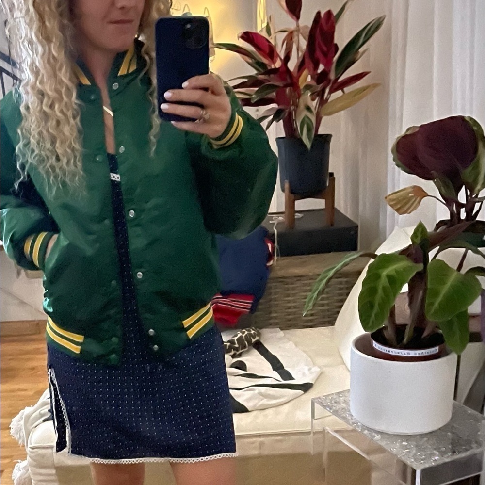 𝅺medium Satin varsity jacket coat Starter like Chalkline vintage 80s retro 90s - Picture 6 of 16